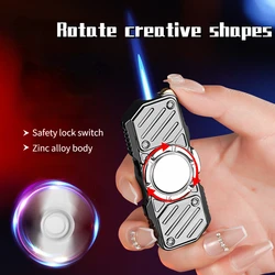 New Creative Fidget Spinner Metal Windproof Personalized Mecha Metal Alloy Straight-through Lighter Decompression Gift for Men