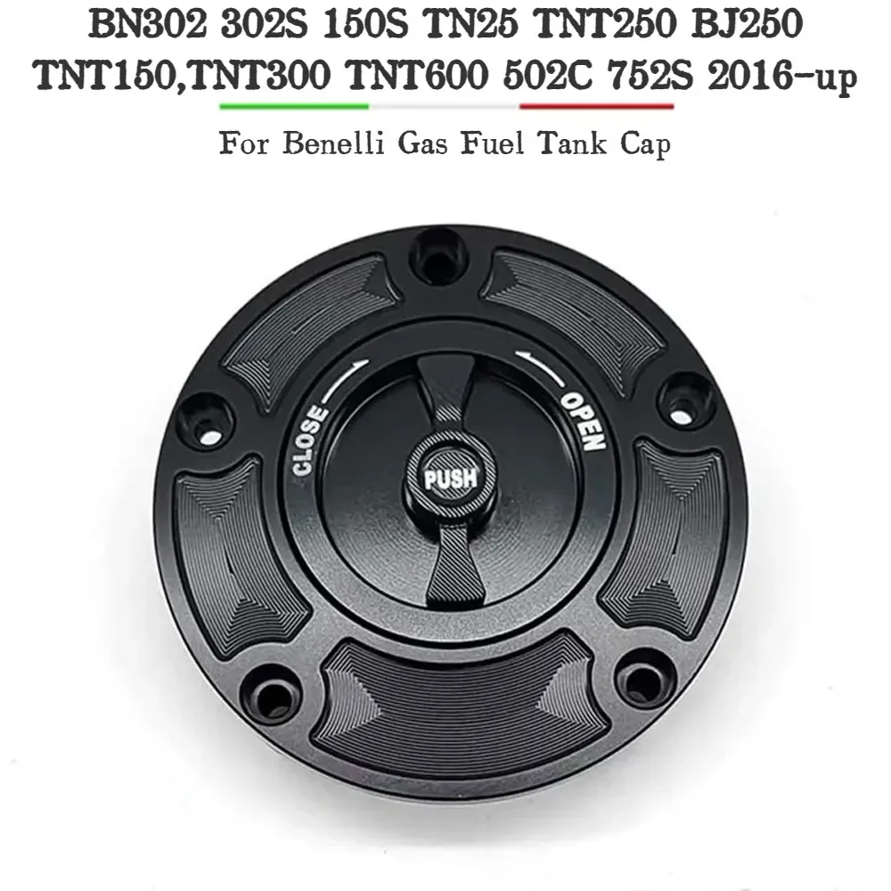 

For Benelli BN302 302S 150S TN25 TNT250 BJ250 TNT150,TNT300 TNT600 502C 752S 2016-UP Motorcycle CNC Fuel Tank Cap Cover