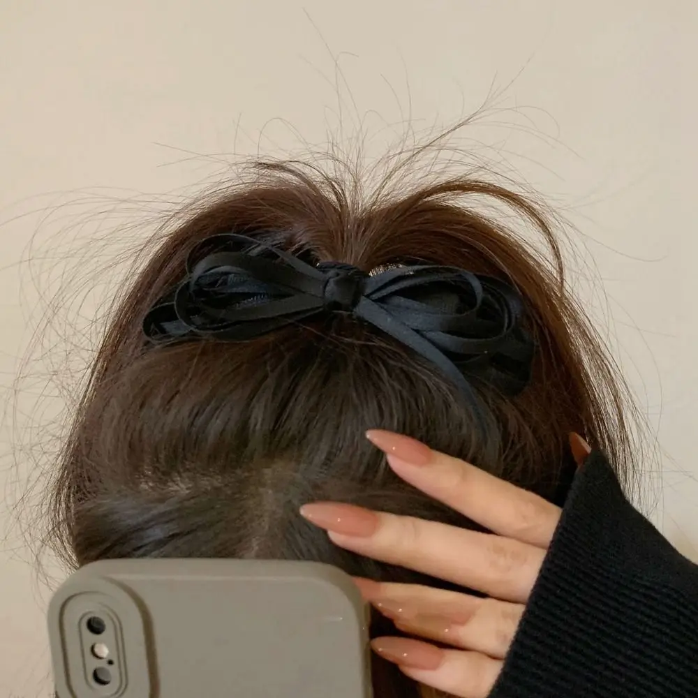 

Clip Ribbon Bowknot Hair Tie Spring Clip Female Hair Accessories Korean Style Headwear Girl Hair Rope Balletcore Bow Hairpin
