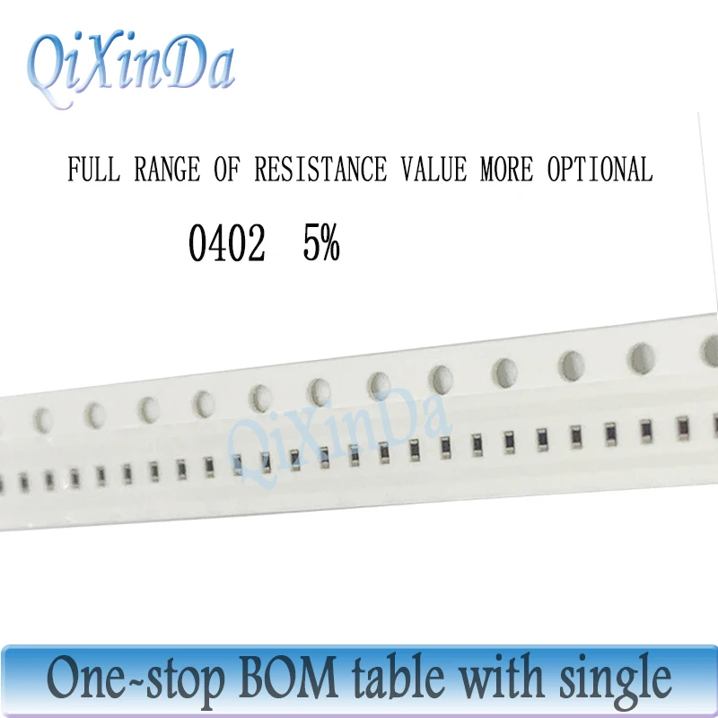 10000PCS 0402 SMD 5% Resistor 0R-10M 0.1R 0.15R 0.43R 1R 3.6R 10R 27R 68R 1K 10K 47K 68K 100K 330K 470K 820K 1M 4.7M 6.8M 9.1M