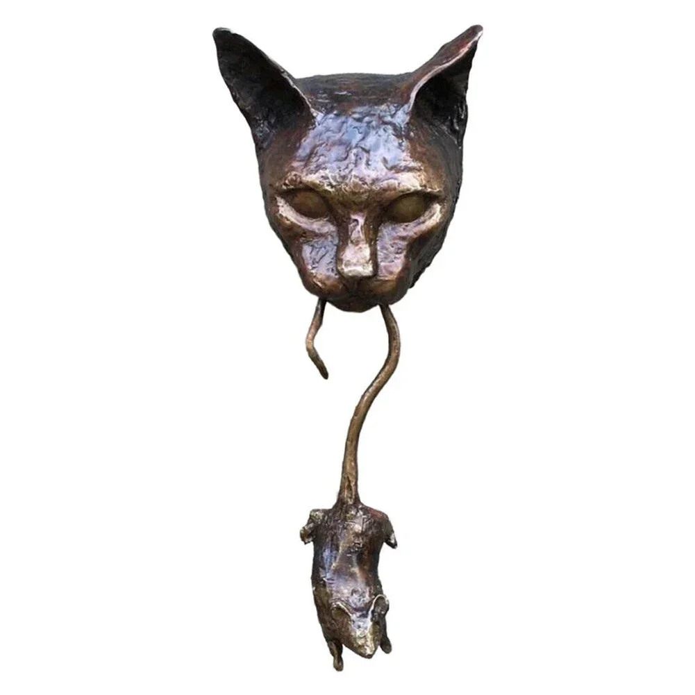 Wall Statue Cat Door Knocker Enemy Pest Repellent Figurine Decor Home Decor Wall Hanging For Home Wall Brandnew