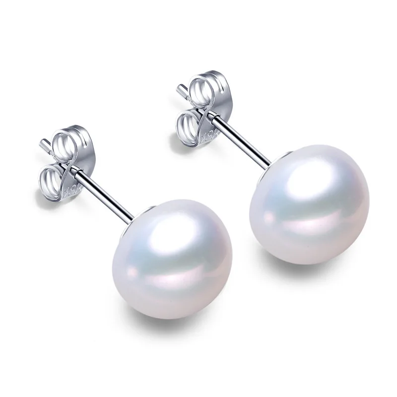 

Женские ювелирные изделия из жемчуга 9-10 мм, большие серьги с жемчугом из серебра 925 пробы, хорошее качество и простой дизайн