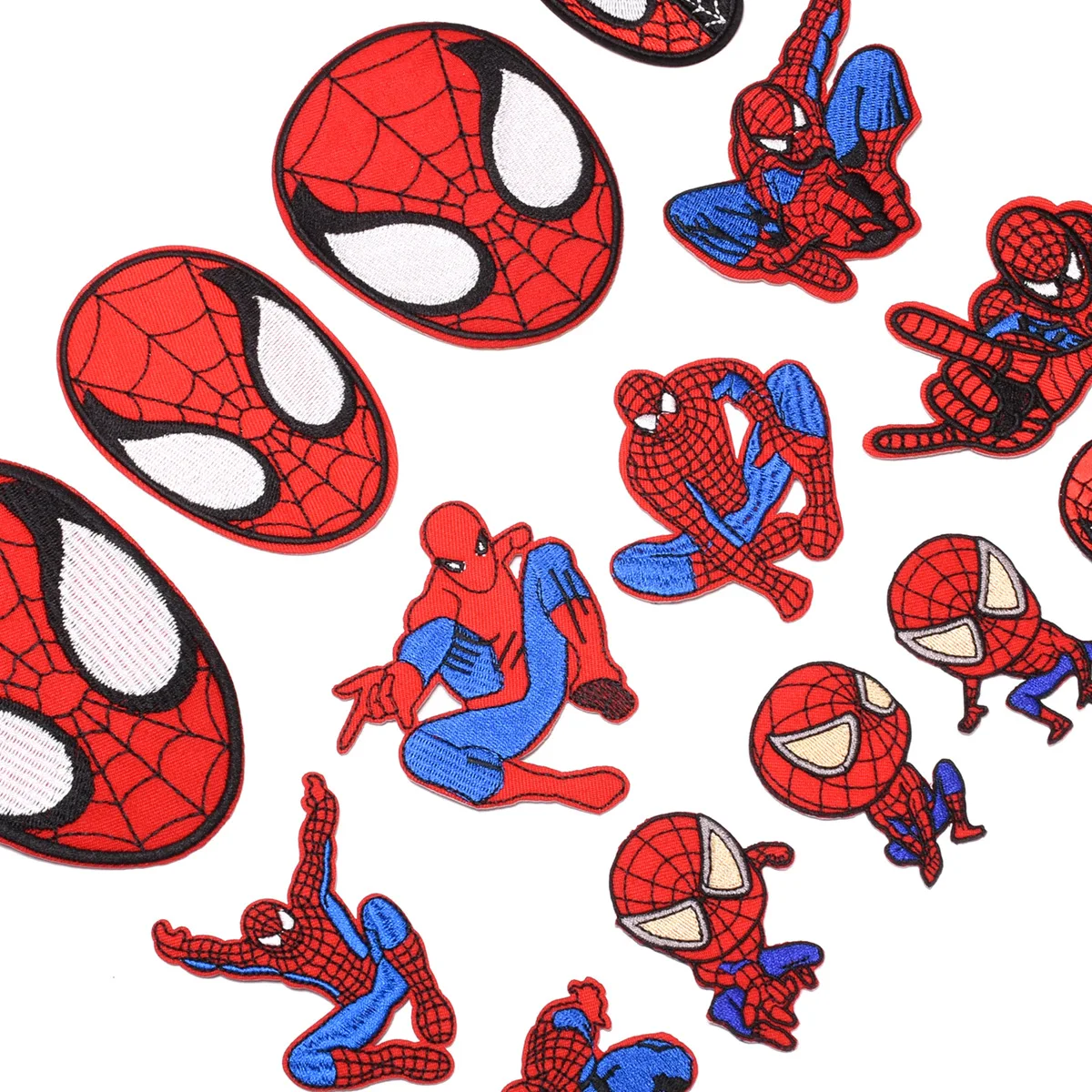 

14-20-33Pcs Disney Anime Superhero Spiderman Iron on Embroidery Patches Sew Clothes Applique For kids Coat Jeans Sticker