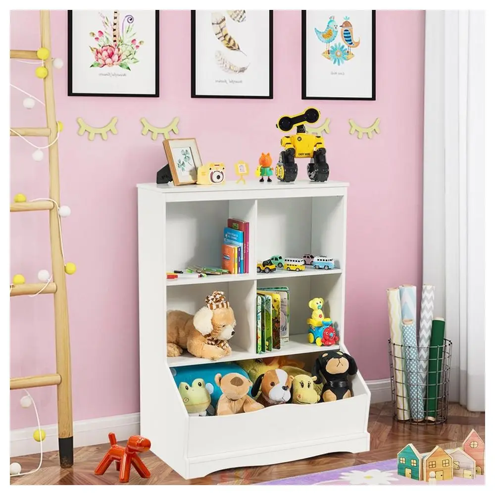 Kids' Storage And Shelving Toy Storage3Tier Childrens MultiFunctional Bookcase Toy Storage Bin Floor Cabinet