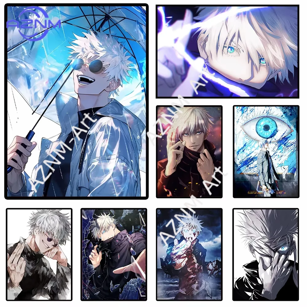 Japanisches Anime Jujutsu Kaisen Poster – Heiß begehrte Figur Gojo Satoru Bild Leinwandgemälde für Zuhause, Zimmer, Wanddekoration, Fan-Geschenk – Phantom Parade
