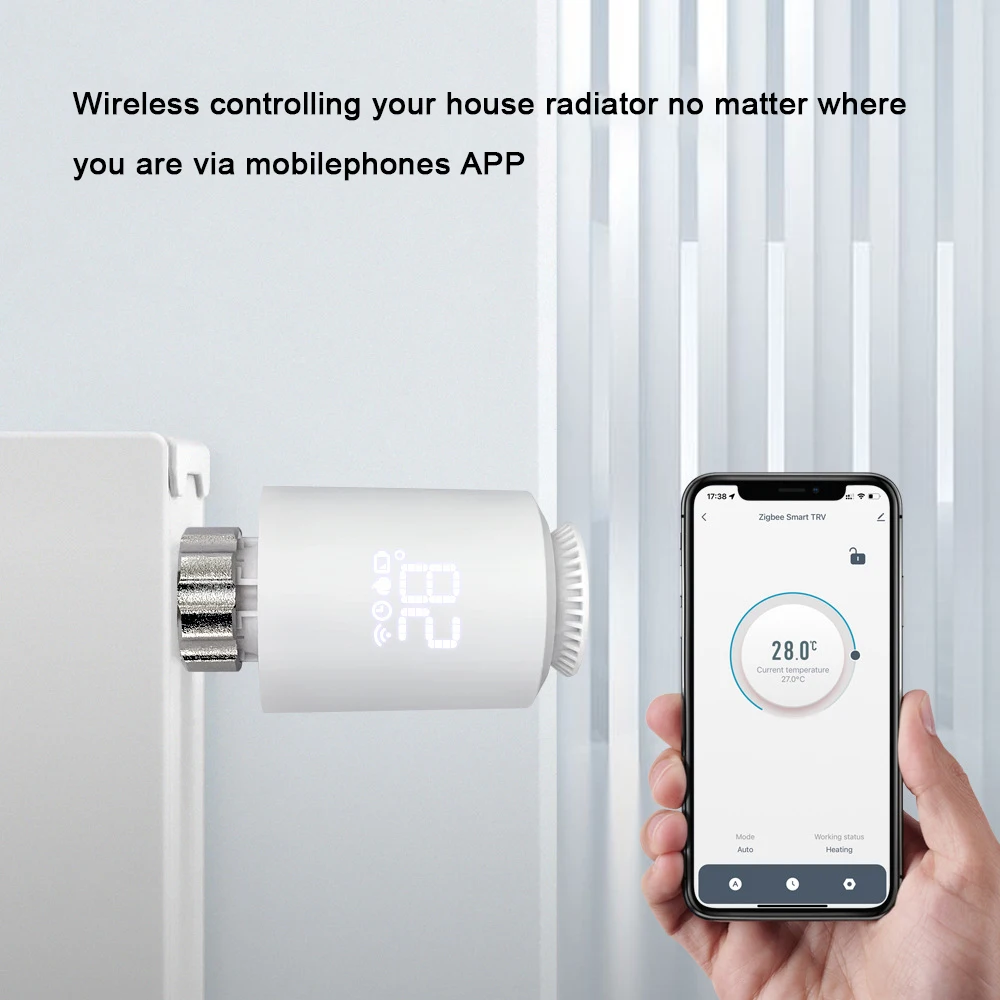 

Tuya Zigbee Wireless Thermostatic Radiator Valves Heating Thermostat Temperature Controller Support Alexa Amazon Google Home