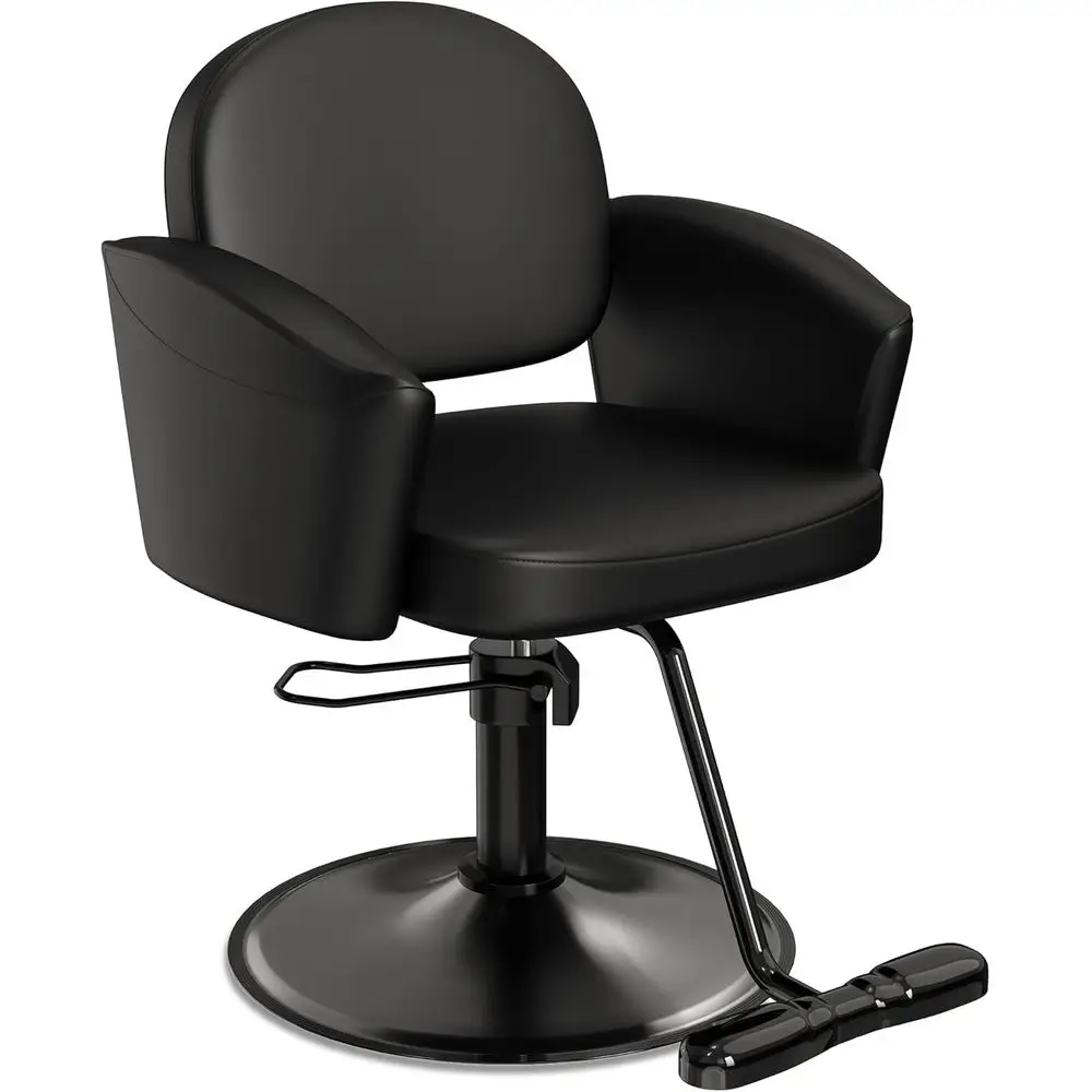 

Proional Sn Chair or Hair Stylist, All Black Heavy Duty Hydraulic Barber Equipment with 330lbs acity, 580mm Large Base 360° Swiv