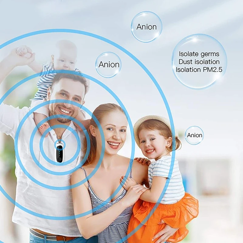 ポータブルマイナスイオンミニ空気清浄機ウェアラブルネックレス芳香剤ペット消臭剤ホルムアルデヒドトイレの煙除去