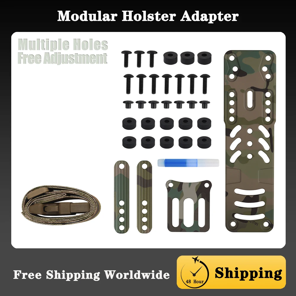 

Airsoft Hunting Gear Modular Drop Leg Holster Adapter,Fits Tactical Belts With Width Less Than 5.7cm/2.24in,Adjust Height Angle