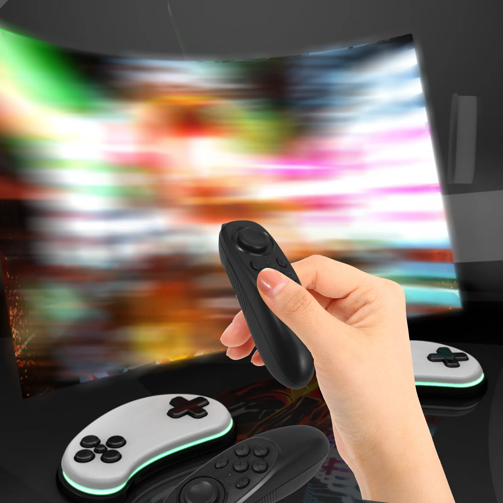 

1 set 1 Set Vr Remote Controller Game Controller For Phone Book Selfie Page Turning Electronic Reader Multifunctional Portable