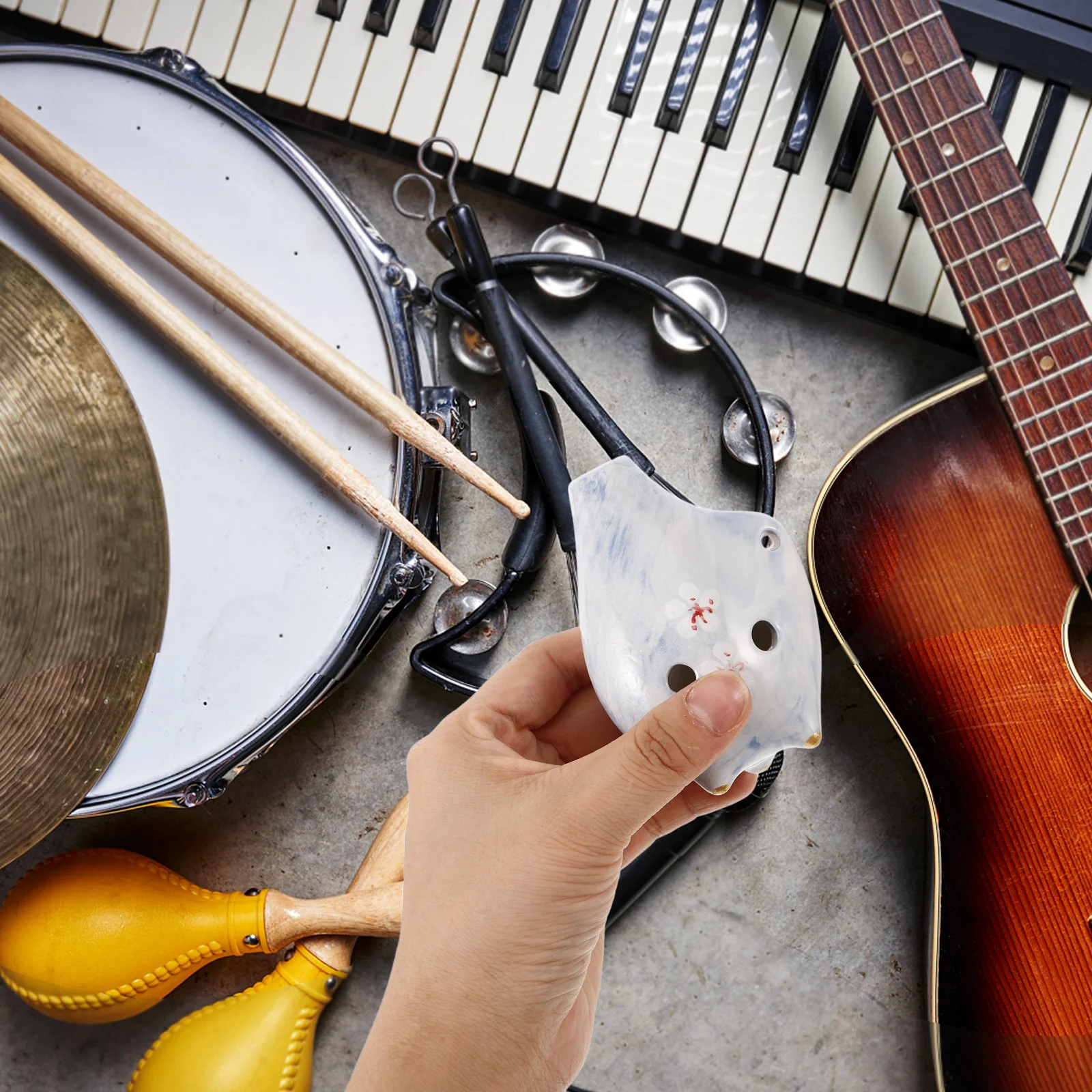 

2 Pcs Classical Ocarina Ceramic Beginner Music Instrument Beginners Practice Creative