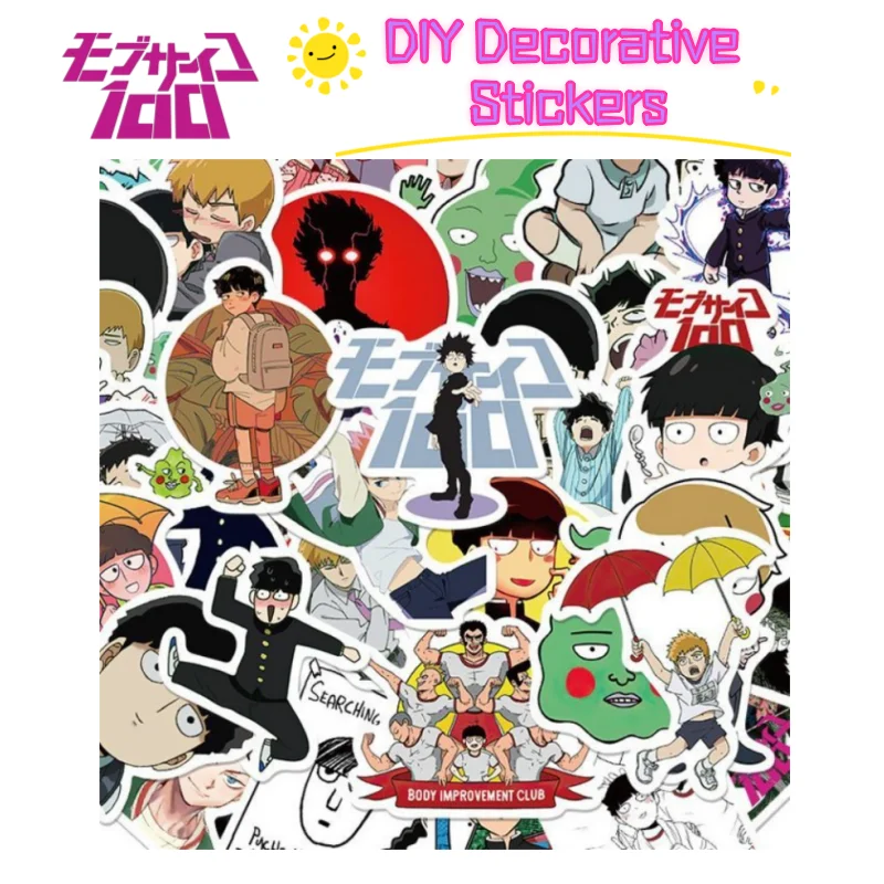 52 Stück Mob Psycho 100 Shigeo Kageyama Dimple Exquisite Aufkleber Kreative Persönlichkeit DIY Dekorative Notizbuch Wasserdichte Aufkleber – Detail 1