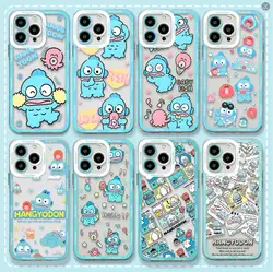 Schattige Sanrioes Octopus Hangyodon Telefoonhoesje Voor Iphone 15 14 13 12 11 Mini Pro Max X Xr Xsmax 6S 7 8 Plus Se20 Transparante Hoes