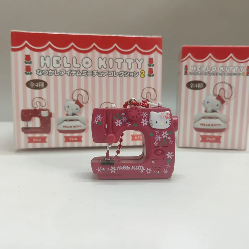 Olá kitty chaveiro sanrio 5cm figura anime boneca kawaii telefone câmera relógio máquina de costura presentes de natal para meninas crianças