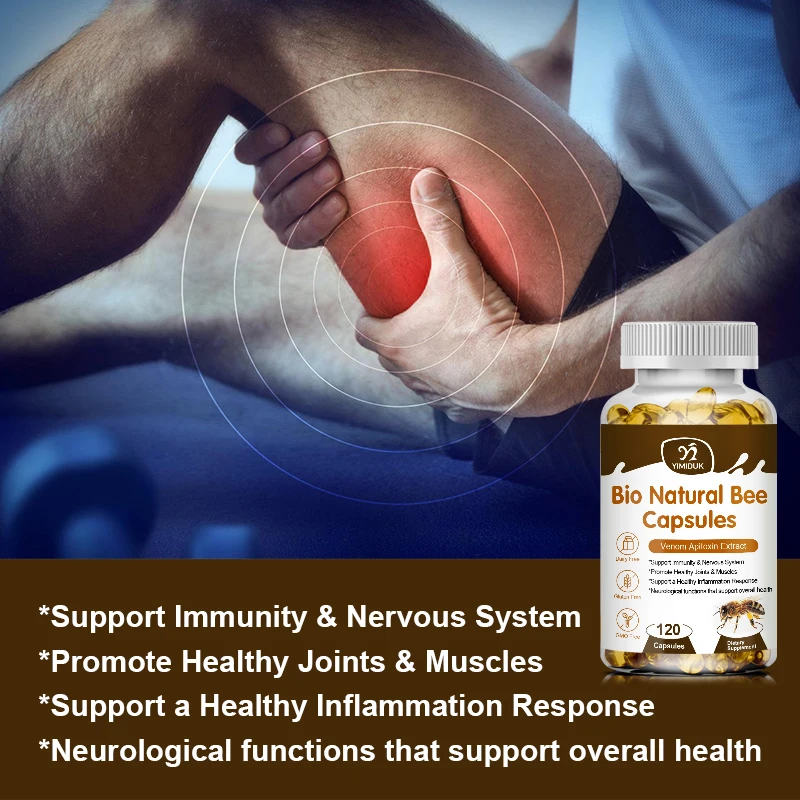 Bee Capsules Enhance Immunity Antioxidation Effectively Relieve Joint Inflammation Non-GMO 60/120 Vegetarian Capsules