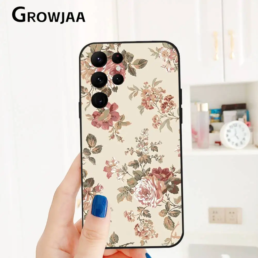 Vintage-style Roses phone case for Samsung Galaxy S25 S24 S22 S23 Ultra S21 S20 Plus 5G