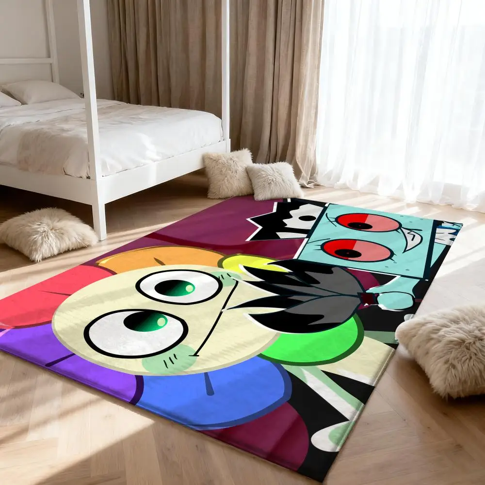 

CARTOON D-Dandys WorldS Floor Mat Soft Thickened Absorbent Non-Slip Bedroom Living Room Door Mat Home Decor Flannel Rugs