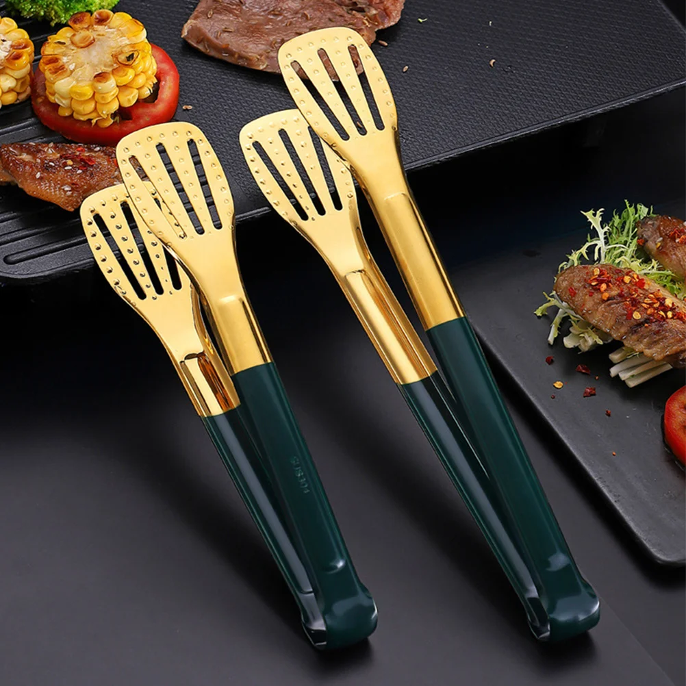 

Stainless Steel Food Tongs BBQ Accessory Barbecue Steak Buffet Tool Serving for Party Grill