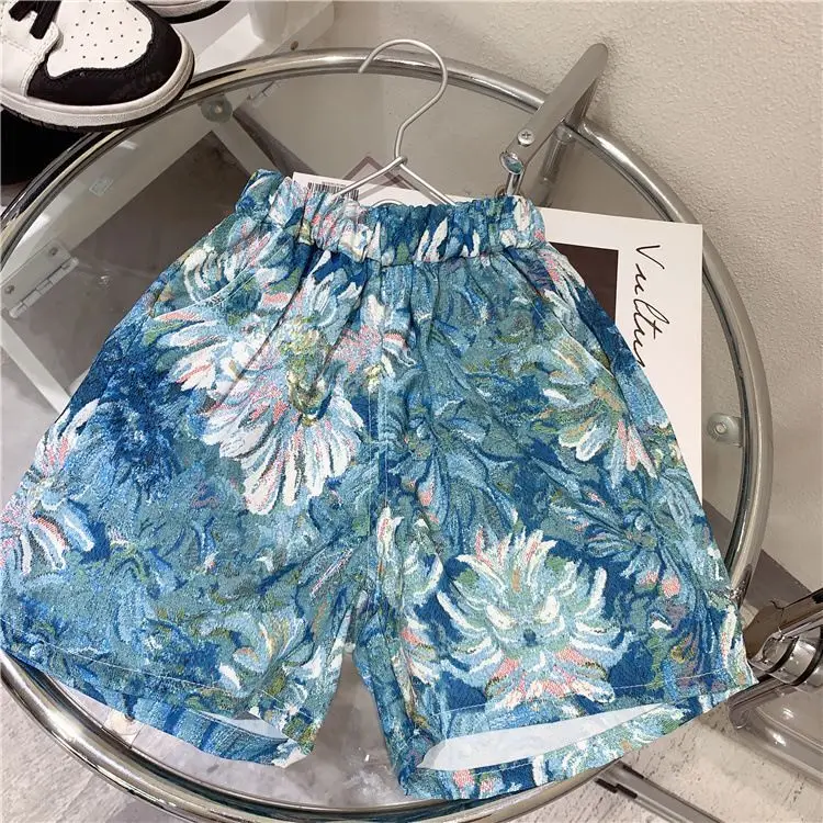 Kids Korean Personality Vest Set Summer Fashion Tide Sleeveless T-Shirt+Print Shorts 2pcs Street Outfits Baby Boys Sport Clothes