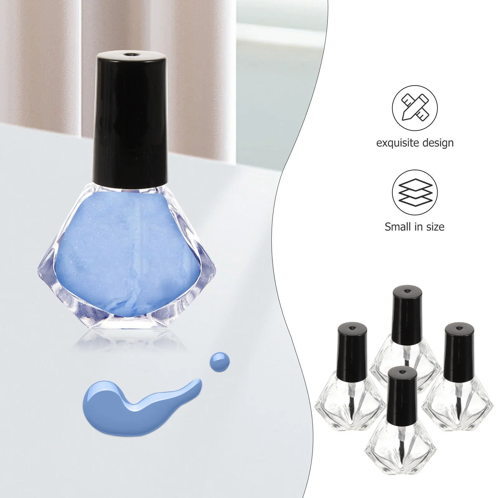 10 flacons de vernis à ongles en verre vides, rechargeables, légers, petits, portables, pour le voyage, contenants de gel pour manucure, outil de rangement