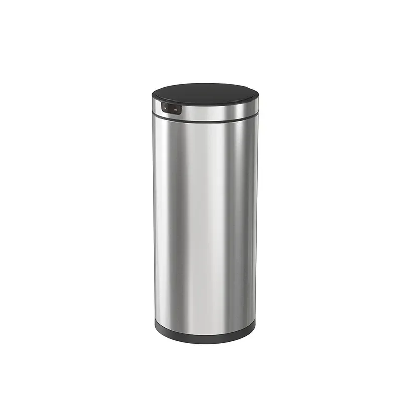 Smart Sensor Stainless Steel Trash Can with Lid USB Rechargeable Large Capacity Waste Bin for Kitchen Home
