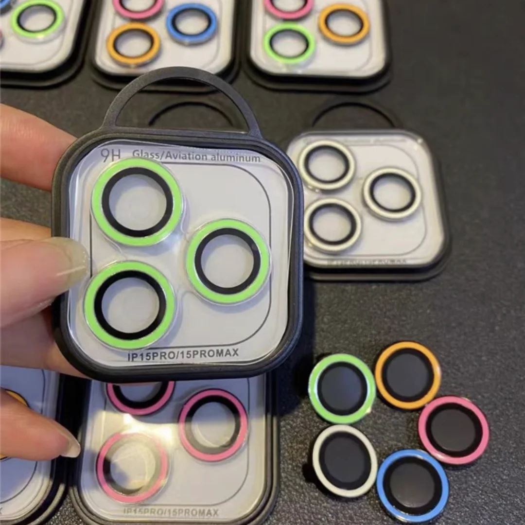 2-3 قطعة حماية عدسة الكاميرا Noctilucent آيفون 17 16 15 برو ماكس الملونة الزجاج المقسى عدسة حامي الشاشة ل 16Plus #4