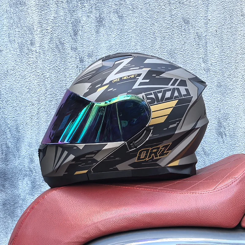 

Orz Motorcycle Facelift Helmet Travel Half Helmet High Definition Lenses DOT Certification EPS Buffer Layer Universal