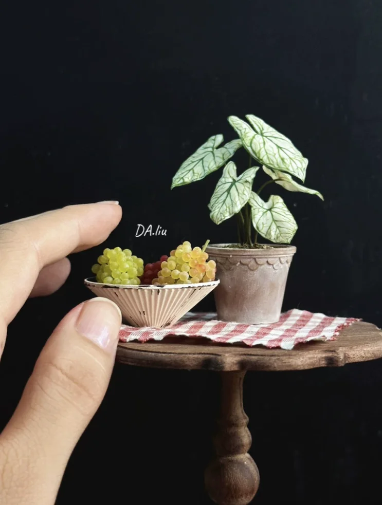1:6 Miniature Plant Set, Handmade Realistic Fern Maple Caladium Potted,Exclusive Custom Sizes BJD Dollhouse Garden Bjd Decor Art