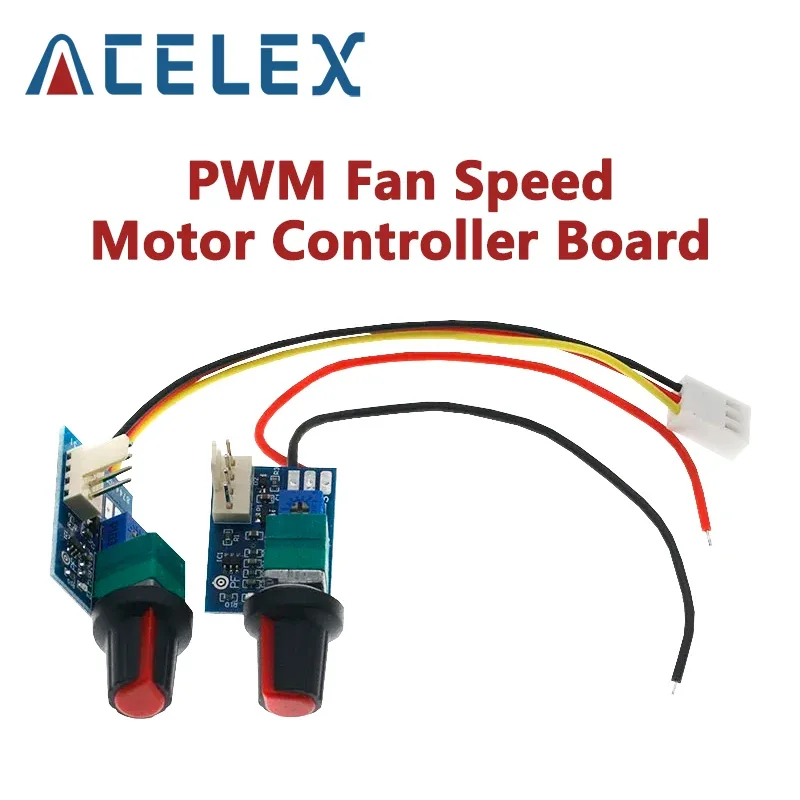 DC12V Manual Four-Wire PWM Fan Speed Motor Controller Board With Knob Switch Governor Module With 3Pin Connector Power Supply