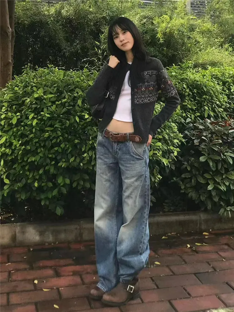 

Джинсы-клеш для высоких женщин с низкой посадкой, удлиненные, с эффектом похудения, в американском стиле, из выстиранного темно-синего денима, весенне-осенняя мода