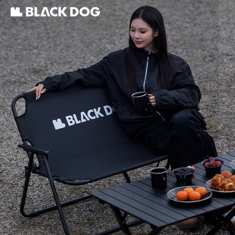 

Naturehike BLACKDOG Folding Double Chair Camping Barbecue Fishing Picnic Beach Leisure 2 Person Chair 600D Armchair Recliner