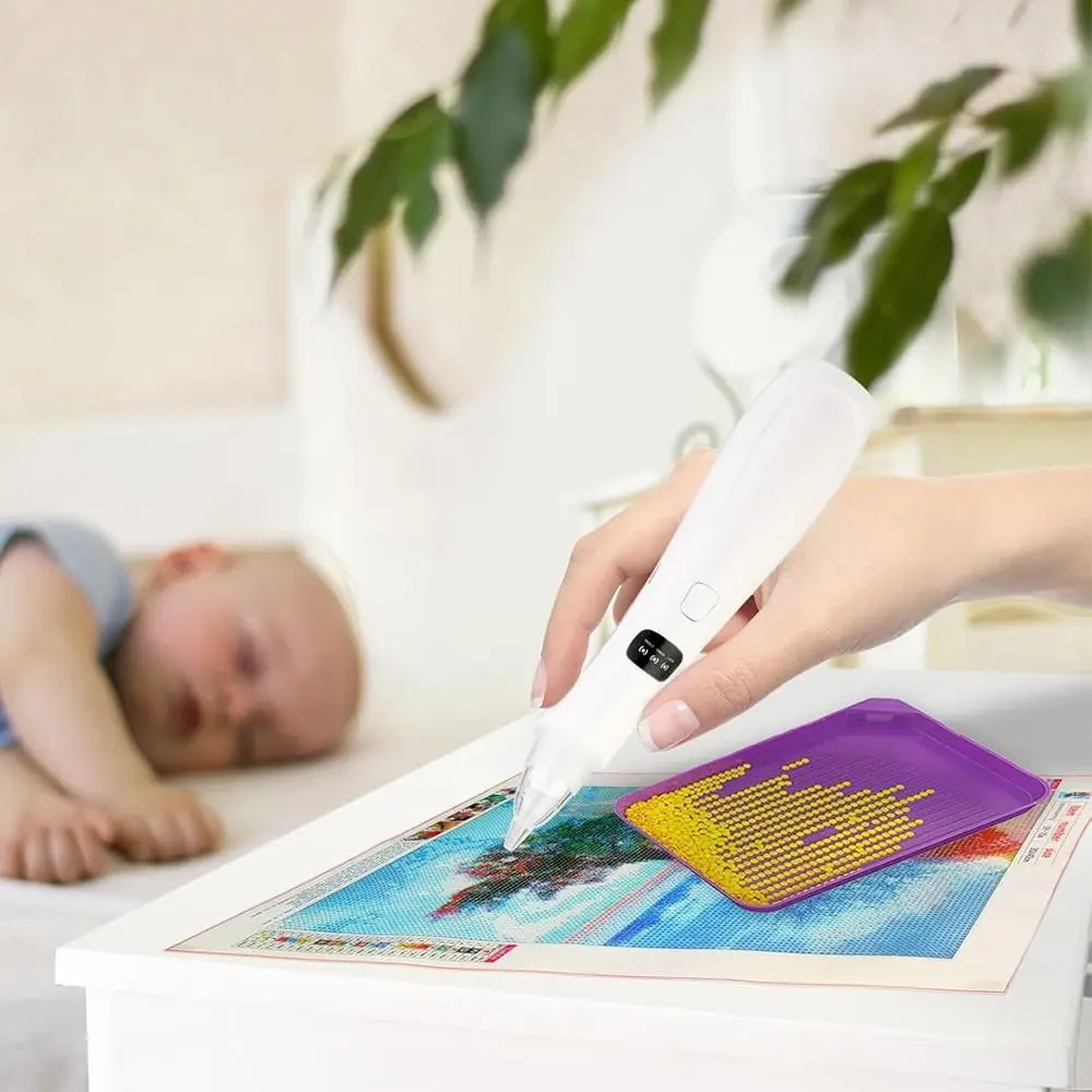 

Portable Automatic Diamond Painting Pen Wireless Adjustable Suction Mode Electric Diamond Painting Pen DIY 4 Replacement Tips