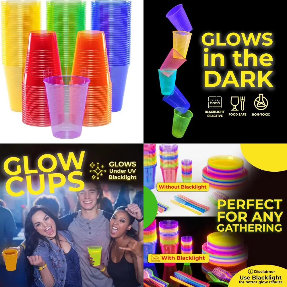 

Набор из 720 цветных пластиковых стаканов объемом 16 унций — идеально подходят для светящихся вечеринок, дней рождения и мероприятий — одноразовые и безопасные.