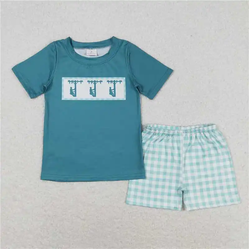 New Fashion Match Baby Girls Boys Sibling Line Workers Summer Rompers Clothes Sets Wholesale Boutique Fashion Children Clothing