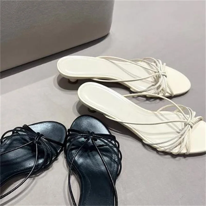 Crossover Strap Shoes for Ladies Round Toes Womens Low Heels Sewing Lines Female Sandals Belt Chassure Femme Solid Zapatos Mujer