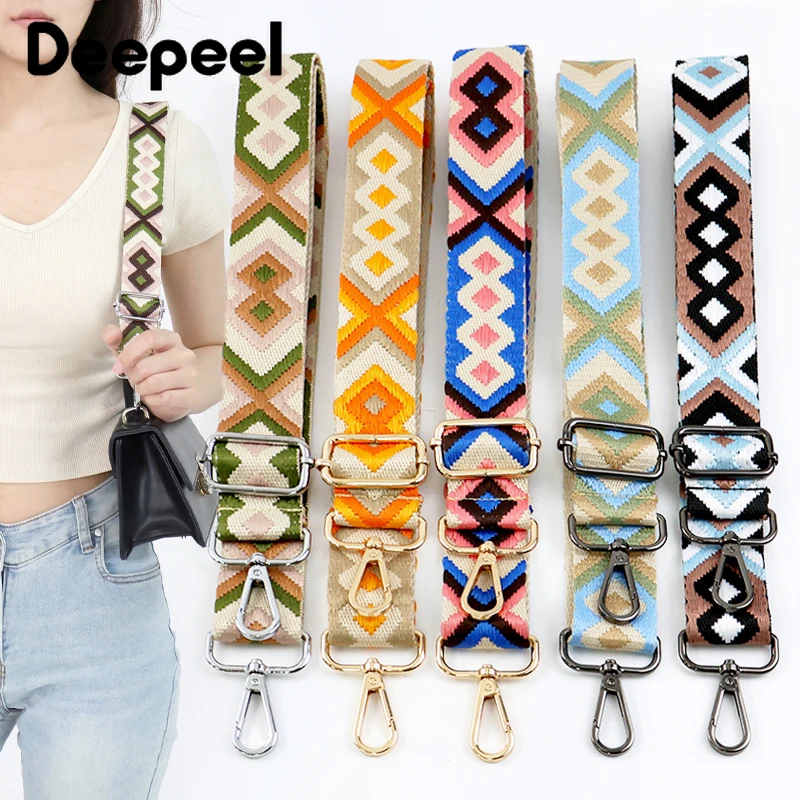 

1Pc Deepeel 38mm Jacquard Bag Straps Backpack Adjustable Woven Ribbon Bands Single Shoulder Diagonal Cross Webbing DIY Accessory