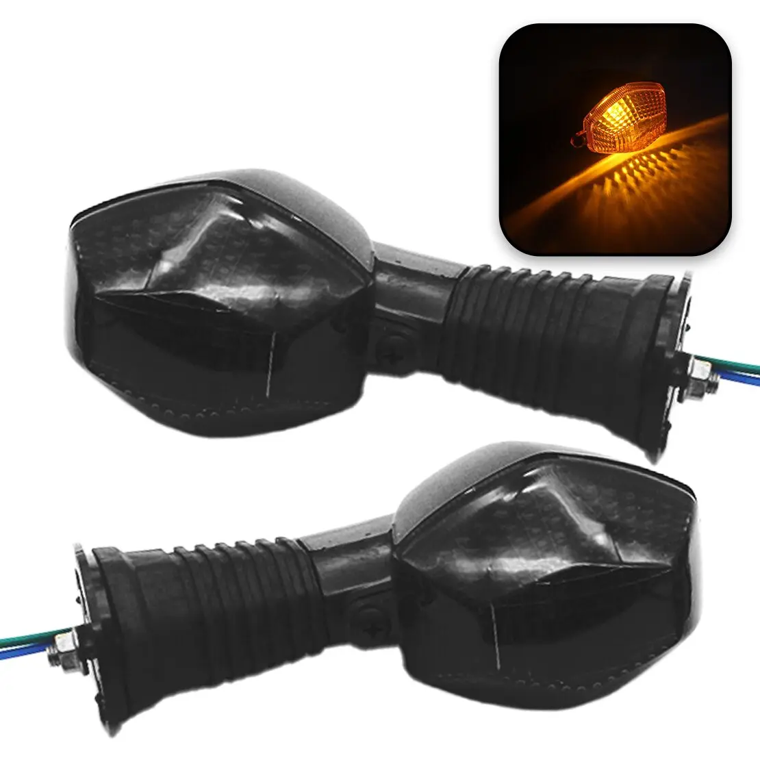 1 Pair Black Lens Motorcycle Turn Signal Light Lamp Indicator Fit for Suzuki GSF 650N/S 1200S 1250S Bandit GSX 650F 1250FA