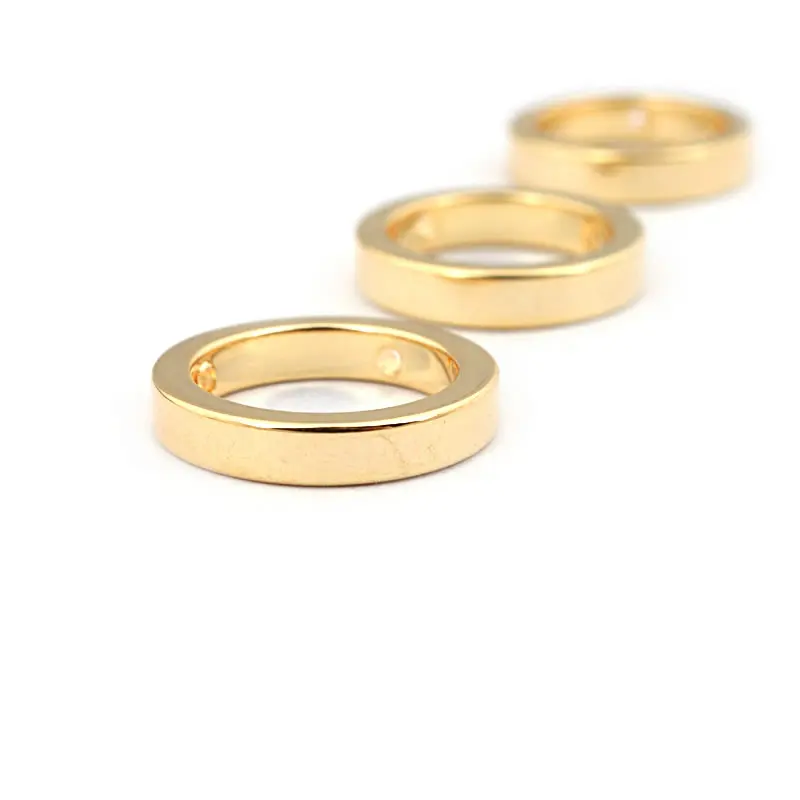 10PCS 16MM 24K Gold Color Brass 2 Holes Round Circle Closed Connect Rings Diy Jewelry Making Supplies Findings Accessories