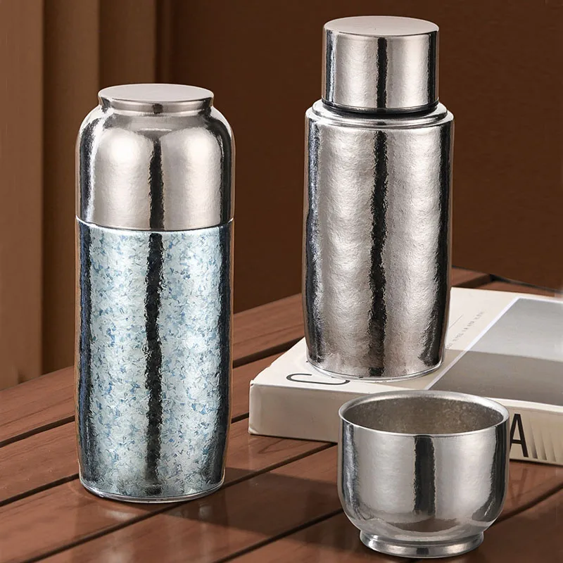 330/450ml Pure Titanium THERMOS CUP With Filter And Magnetic Lid,2 lids,Double-layer,Antibacterial,Gifts,Business Water Bottle