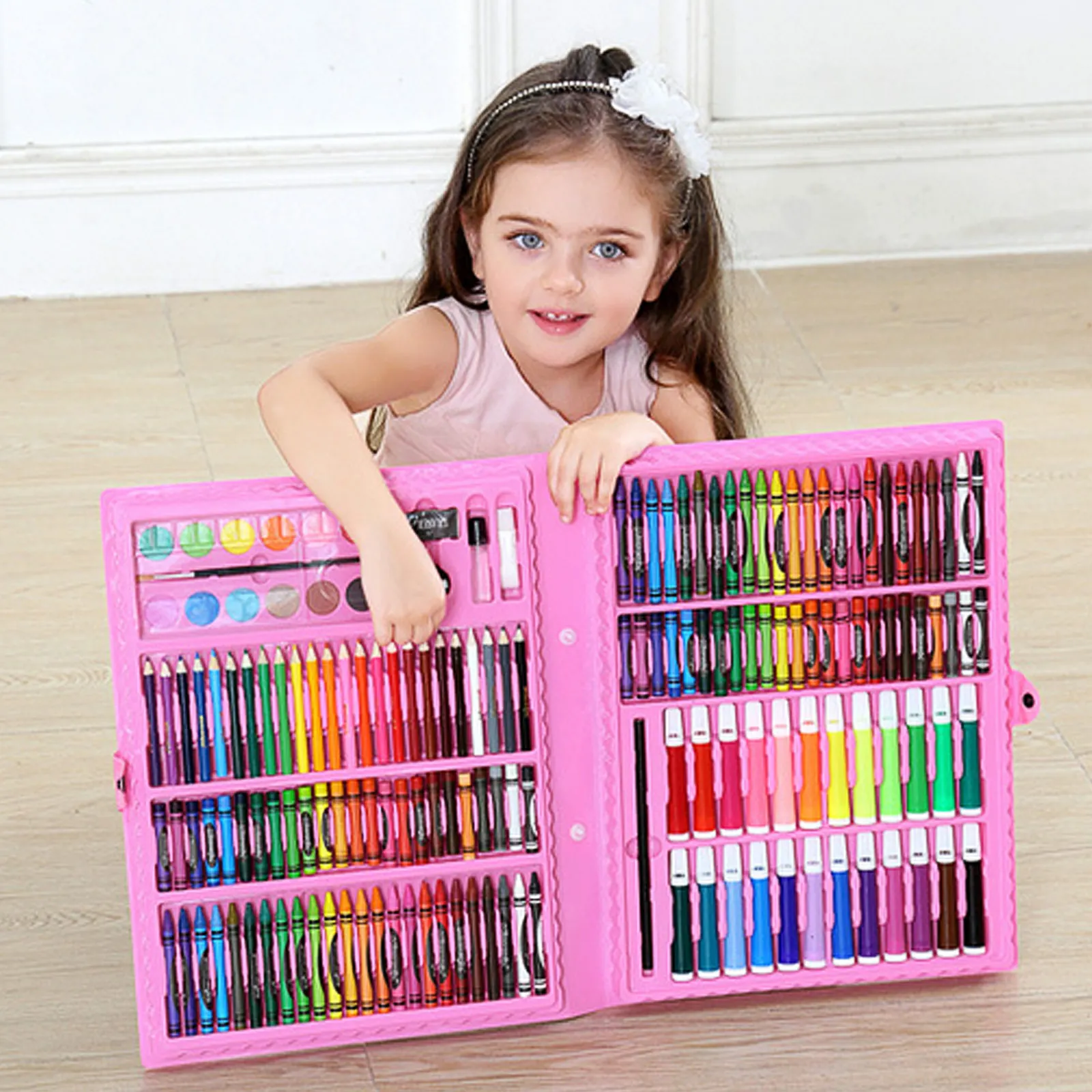 168PCS Children Painting Set Colored Pencil Kit Crayon Marker Pen Brush Drawing Tools Set Kindergarten Supplies Kids Gifts