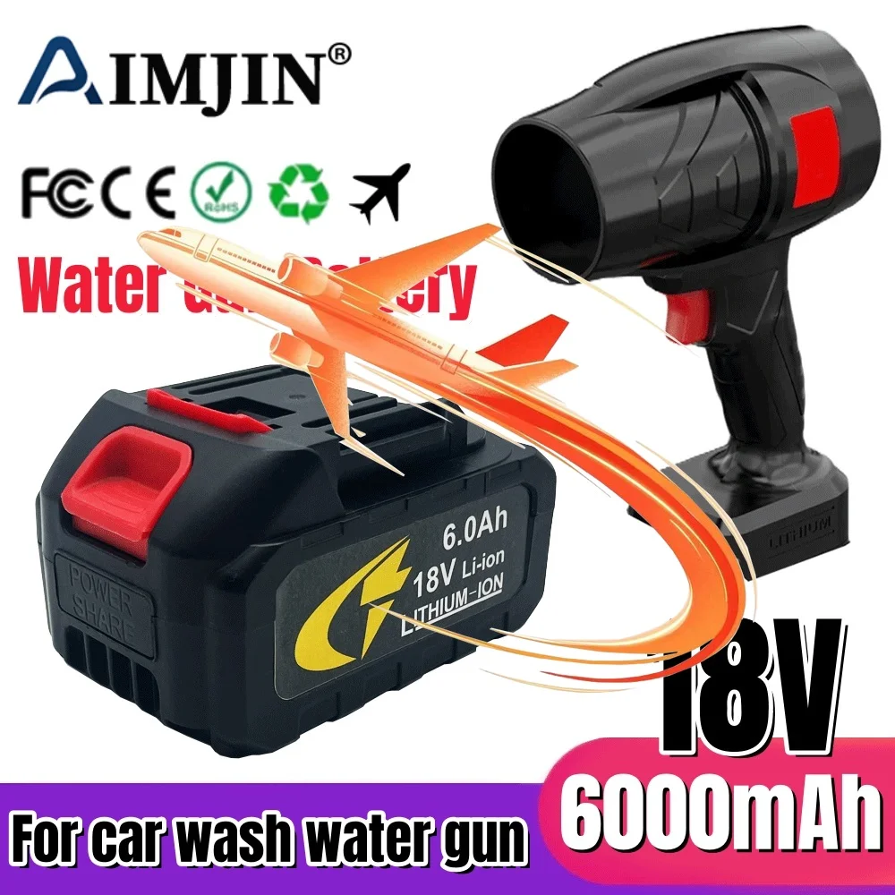 📦18V High Pressure Car Wash Water Gun Replacement Li-Ion Battery 6AH Car Washer Spare Battery📦