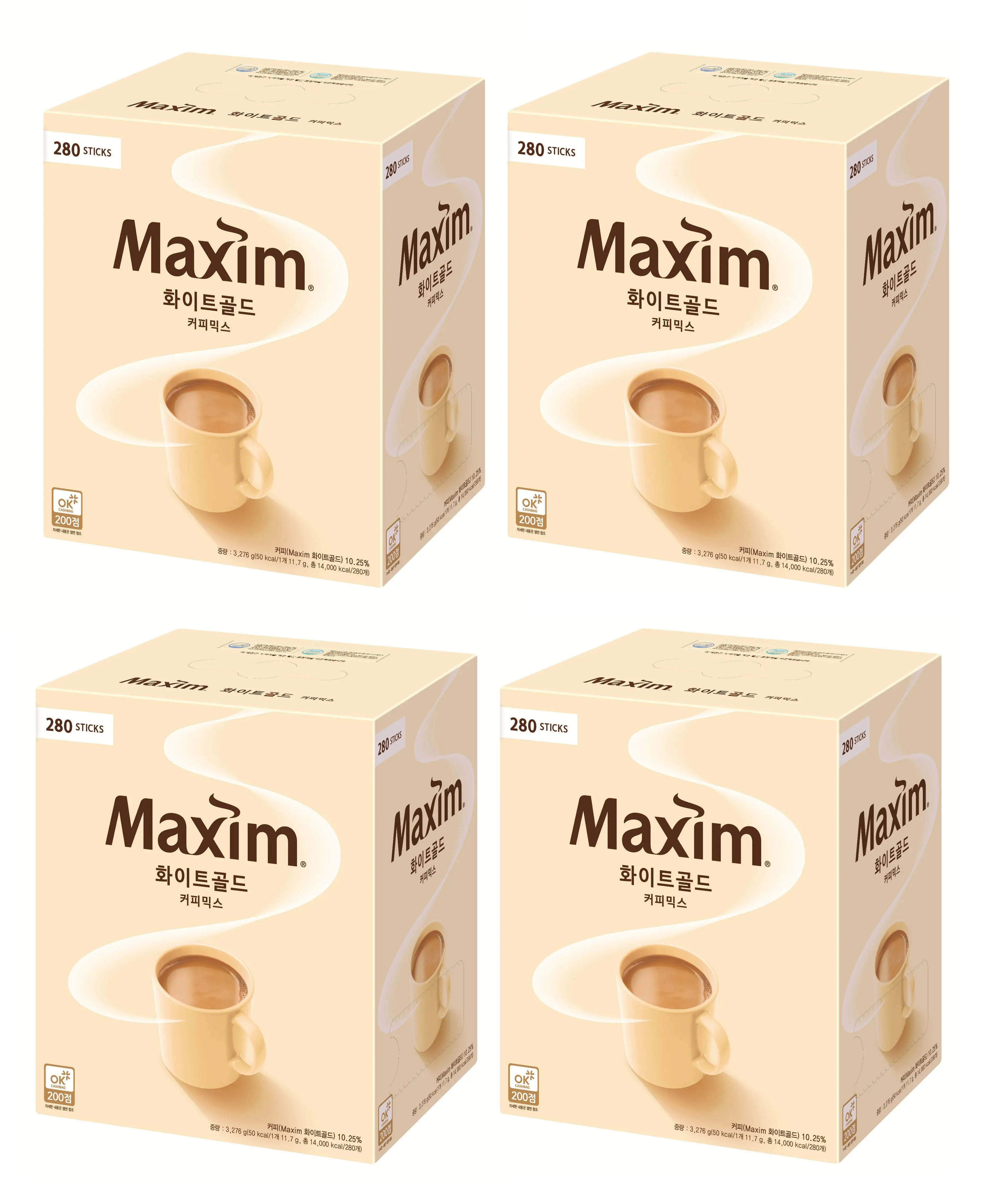 مكسيم مزيج القهوة الذهبية البيضاء 280 عبوة، 4 وحدات #1