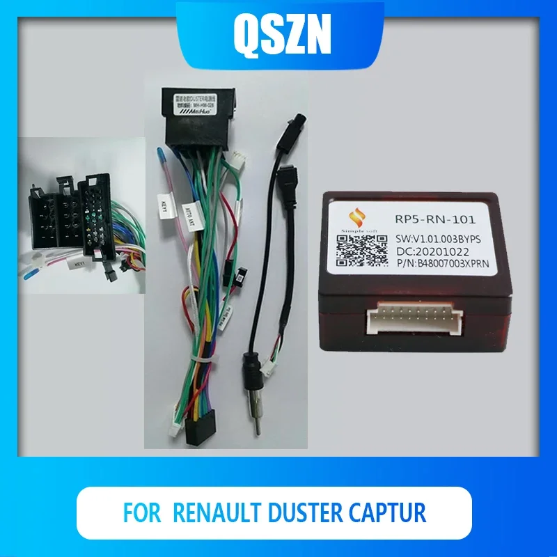 QSZN Android Canbus Box RN-SS-06/RN-SS-11A/RP5-RN-101 For Renault Duster LOGAN  Harness Wiring Power Cables Car Radio 2 Din