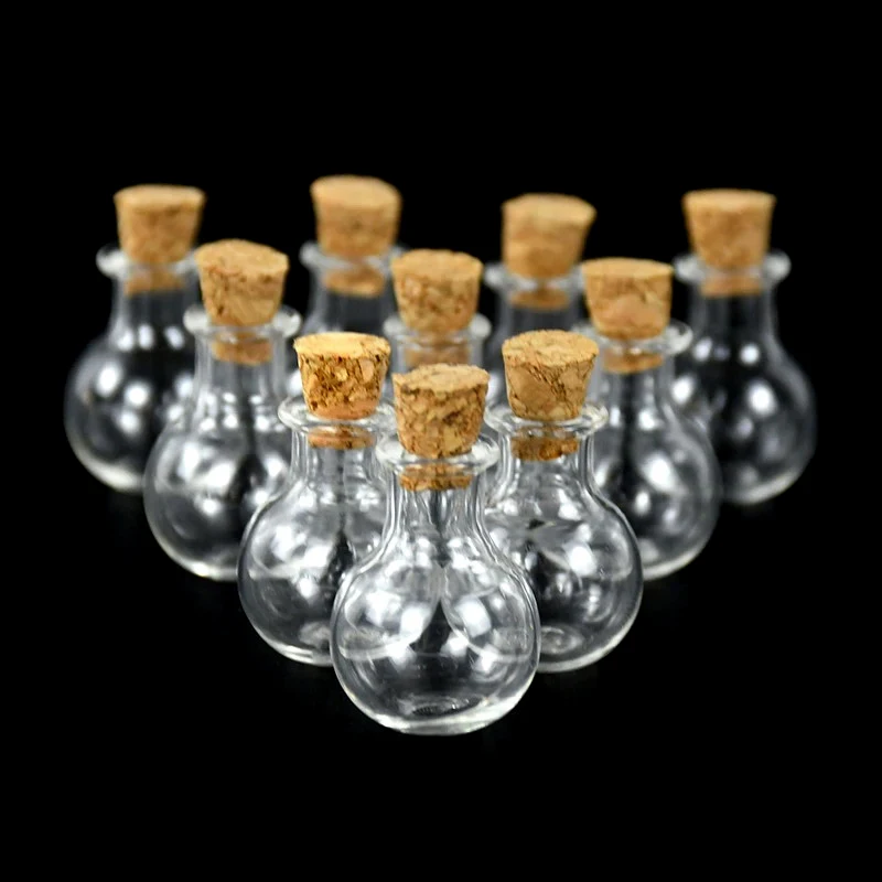 new arrival  glass bottles with cork stoppers diy decoration mini glass vials cork message glass vial wishing bottles