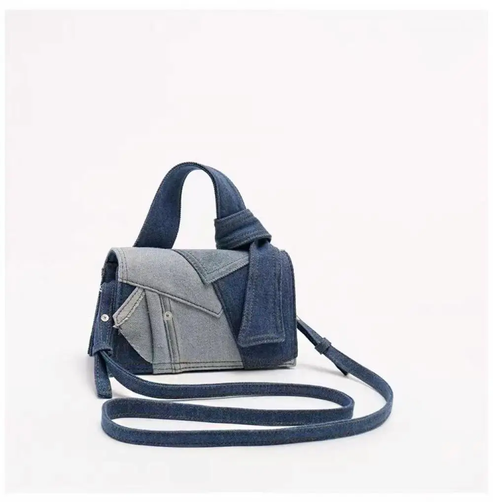 Fashion Denim Spliced Women Crossbody Bag Casual Versatile Lady Shoulder Bags Advanced Commuter New Handbags