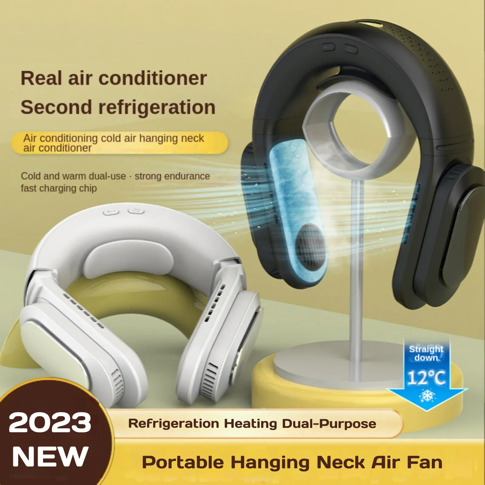 

2023 New Neck Electric Fans Semi-Conductor Refrigeration Heating Dual-Purpose Portable Hanging Neck Air Conditioner