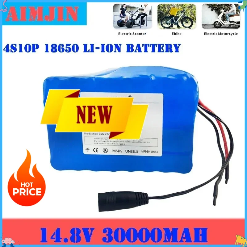 ！🎊Original Battery 14.8V Lithium 4S10P Battery Pack 30000mAh 444Wh With 50A BMS For Inverter Smart Robot High-power Equipment E