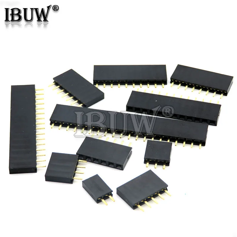 10PCS 2.54MM pitch single row female pin socket 2/3/4/5/6/7/8/9/10/11/12/13/14/40Pin PCB Connector Single Row Mother For arduino