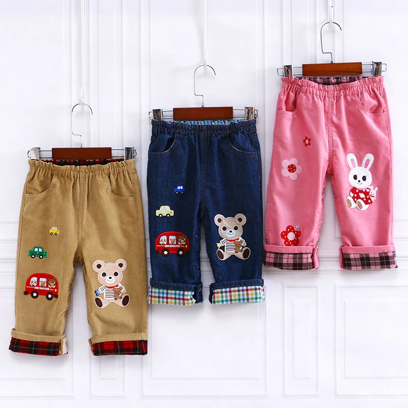 

Boys' Denim Pants Japanese Cartoon Car Bear Embroidered Casual Pant Pantalones Kids Clothes Baby Girl Jeans Roupa Infantil