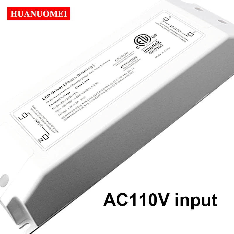 36W 110V Phase Cut LED Dimmer Triac Leading Trailing Edge Transformer Compatible 12V 24V 36V for Module Strip Lights